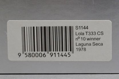 1:43 SPARK S1144 Lola T333 CS Laguna Seca 1978 #10 model car