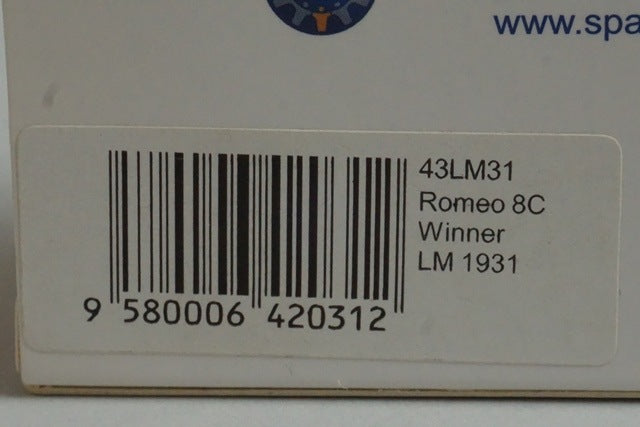 1:43 SPARK 43LM31 Alfa Romeo 8C Le Mans 1931 #16