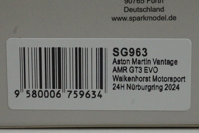 1:43 SPARK SG963 Aston Martin Vantage AMR GT3 Evo Nurburgring 24H 2024 #36