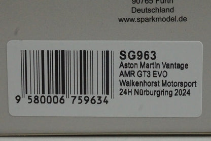 1:43 SPARK SG963 Aston Martin Vantage AMR GT3 Evo Nurburgring 24H 2024 #36