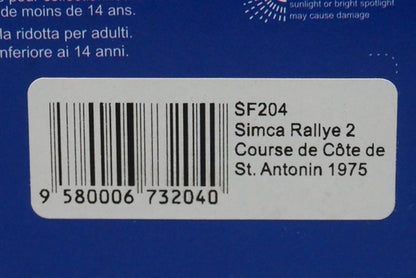 1:43 SPARK SF204 Simca Rally II Hill Climb San Antonino 1975 #143 model car
