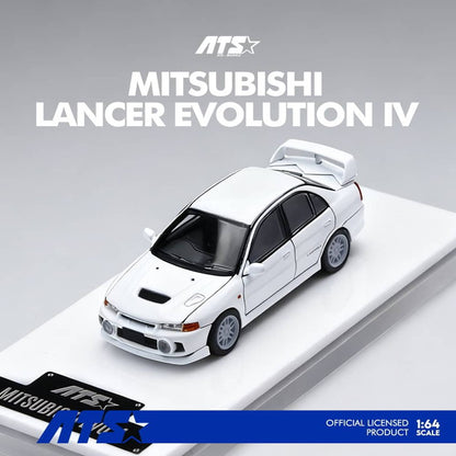 [ Pre-order ] ATS881001 ATS 1:64 Mitsubishi Lancer Evolution IV White with Opening and Closing Hood