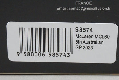 1:43 Spark S8574 McLaren MCL60 Australian GP 8th 2023 #81 model car