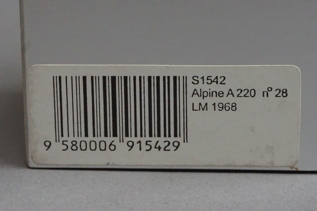 1:43 SPARK S1542 Alpine A220 Le Mans 1968 #28 model car