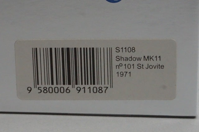 1:43 SPARK S1108 Shadow MK2 St. Jovite 1971 #101 J. Oliver model car