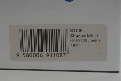 1:43 SPARK S1108 Shadow MK2 St. Jovite 1971 #101 J. Oliver model car
