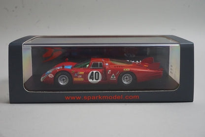 1:43 SPARK S4368 Alfa Romeo 33/2 Le Mans 6th place 1968 #40 M. Casoni G. Biscardi model car