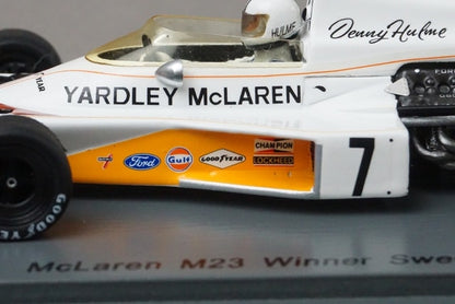 1:43 SPARK S5392 McLaren M23 Swedish Grand Prix Winner 1973 #7 D. Hulme model car