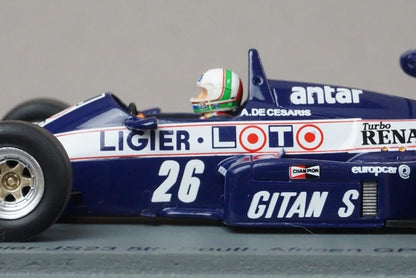 1:43 Spark S7417 Ligier JS23 South African GP 5th 1984 #26 A. de Cesaris
