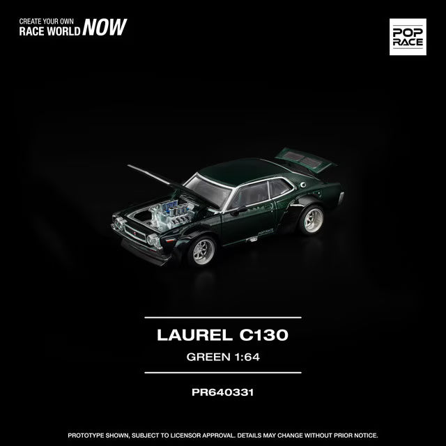 [ Pre-order ] PR640331 POP RACE 1:64 Nissan LAUREL C130 Green