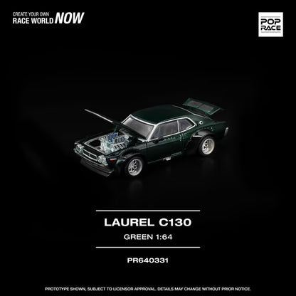 [ Pre-order ] PR640331 POP RACE 1:64 Nissan LAUREL C130 Green