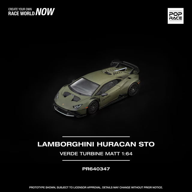 [ Pre-order ] PR640347 POP RACE 1:64 Lamborghini Huracan STO VERDE TURBINE MATT