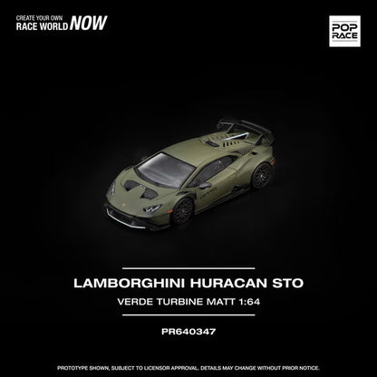 [ Pre-order ] PR640347 POP RACE 1:64 Lamborghini Huracan STO VERDE TURBINE MATT