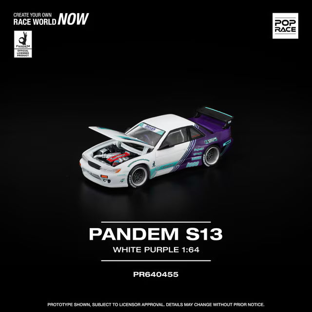 [ Pre-order ] PR640455 POP RACE 1:64 PANDEM S13 White/Purple