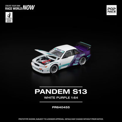 [ Pre-order ] PR640455 POP RACE 1:64 PANDEM S13 White/Purple