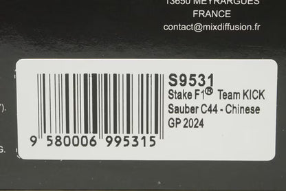1:43 Spark S9531 Stake F1 Team KICK Sauber C44 Chinese Grand Prix 2024 #24 Zhou Guanyu