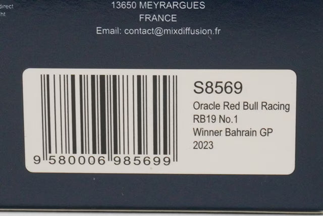 1:43 Spark S8569 Oracle Red Bull Racing RB19 Bahrain GP Winner 2023 #1 M.Verstappen