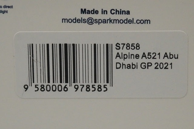 1:43 Spark S7858 Alpine A521 Abu Dhabi GP 2021 #14 F. Alonso