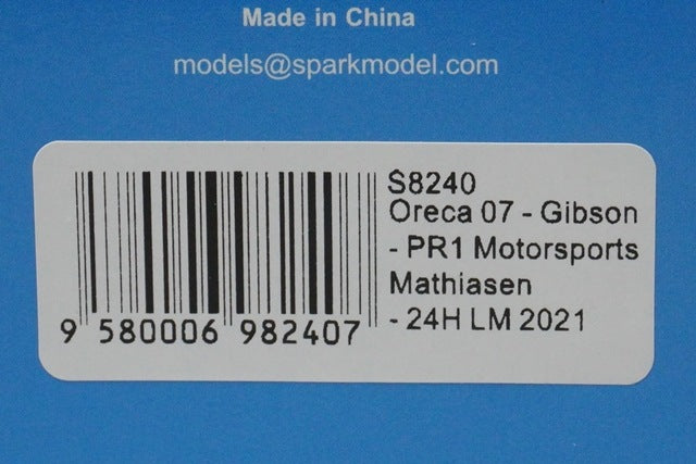 1:43 Spark S8240 Oreca 07 Gibson PR1 Motorsport Mathiasen Le Mans 24H 2021 #24