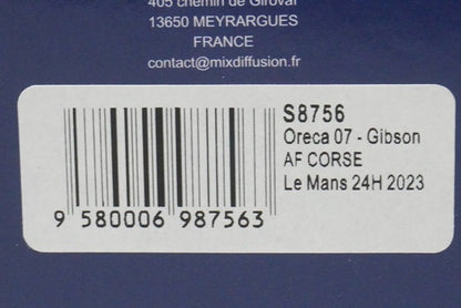1:43 Spark S8756 Oreca 07 Gibson AF CORSE Le Mans 24H 2023 #80