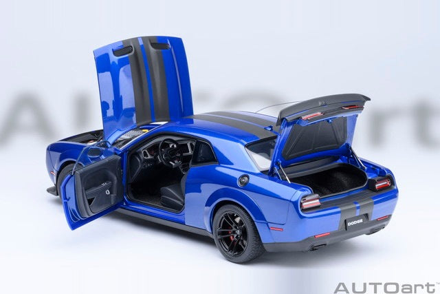 [ Pre-order ] 71763 AUTOart 1:18 Dodge Challenger SRT Jailbreak 2022 (Metallic Blue with Carbon Black Stripes <INDIGO BLUE>)