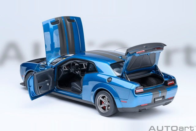 [ Pre-order ] 71767 AUTOart 1:18 Dodge Challenger SRT Super Stock 2023 (Pearl Blue with Carbon Black Stripes <FROSTBITE>)