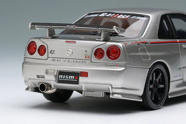 [ Pre-order ] EM792 Make Up EIDOLON 1:43 Nissan NISMO R34 Z-tune Prototype 2001 Silver with NISMO Stripes