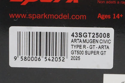 1:43 Spark 43SGT25008 ARTA Mugen Civic Type R-GT GT500 Super GT 2025 #8 Tomoki Nojiri / Shinji Matsushita