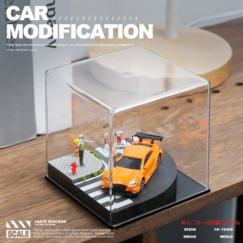 SCJ82017-A 収蔵家 Diorama 1:64 Street Corner Mini Diorama 006 Crosswalk Intersection