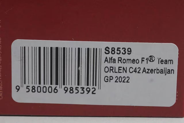 1:43 Spark S8539 Alfa Romeo F1 Team ORLEN C42 Azerbaijan GP 2022 #77 V. Bottas