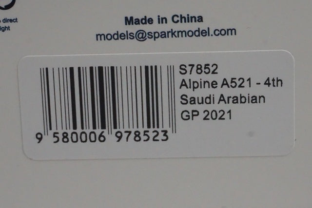 1:43 Spark S7852 Alpine A521 Saudi Arabian GP 4th 2021 #31 E. Ocon