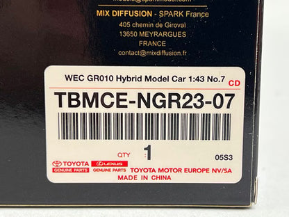 1:43 Spark TBMCE-NGR23-07 TGR Custom Toyota Gazoo Racing GR010 Hybrid Race Car #7