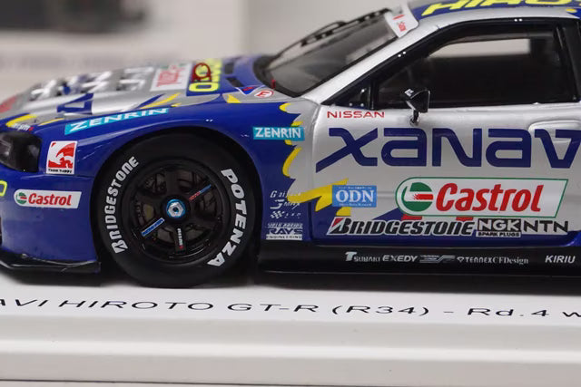 1:43 Spark SJ168 Xanavi Hiroto Nissan Skyline GT-R (R34) GT500 JGTC 2001 Rd.4 Winner #22 M. Krumm - Tetsuya Tanaka