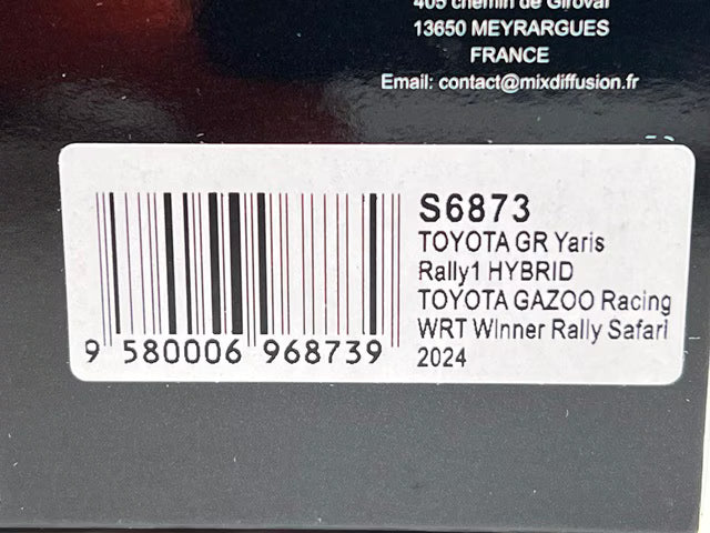 1:43 Spark S6873 Toyota GR Yaris Rally1 Hybrid Gazoo Racing WRT Safari Rally Winner 2024 #69