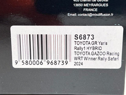 1:43 Spark S6873 Toyota GR Yaris Rally1 Hybrid Gazoo Racing WRT Safari Rally Winner 2024 #69