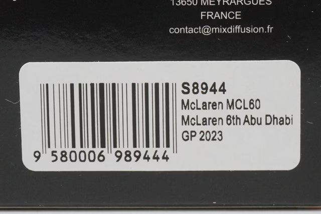 1:43 Spark S8944 McLaren MCL60 Abu Dhabi GP 6th 2023 #81 O. Piastri