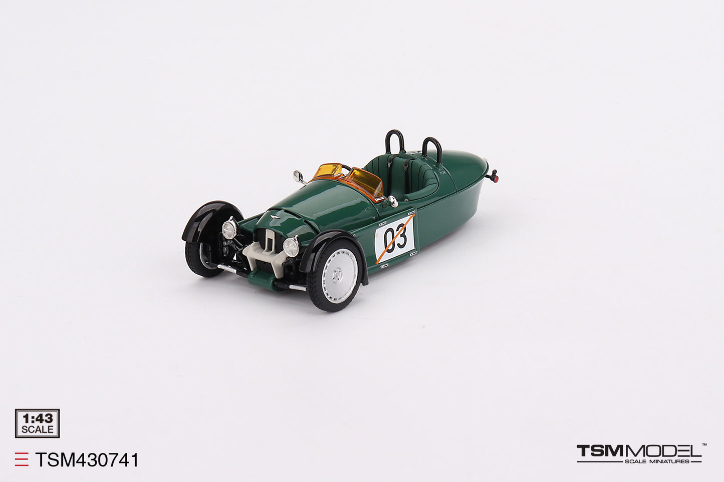 [ Back-order ] TSM TSM430741 1:43 Morgan Super 3 Jet Green model car