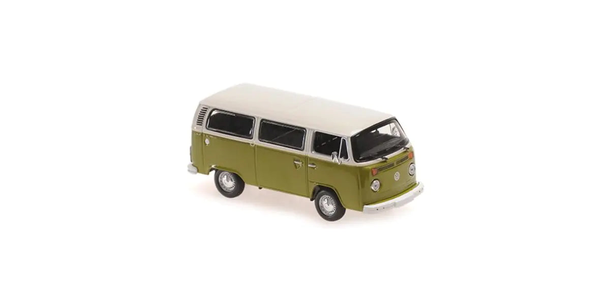 [ Back-order ] MINICHAMPS 940053000 1:43 VW T2 Bus 1972 White / Green model car