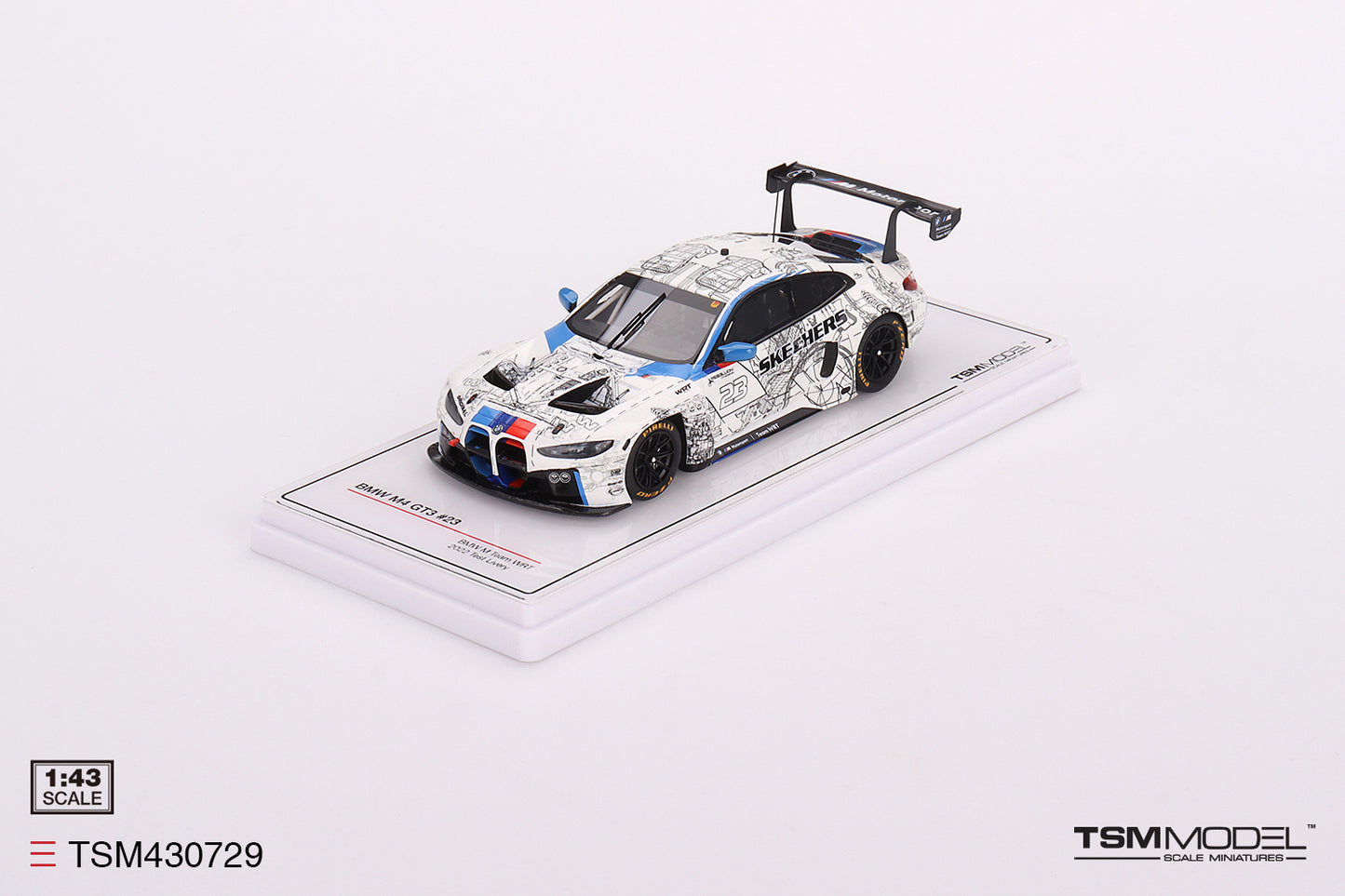 [ Back-order ] TSM TSM430729 1:43 BMW M4 GT3 Test Livery 2022 #23 BMW M Team WRT model car