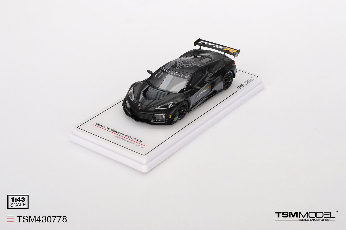 [ Back-order ] TSM TSM430778 1:43 Chevrolet Corvette GT3.R Road America 2023 Test Car model car