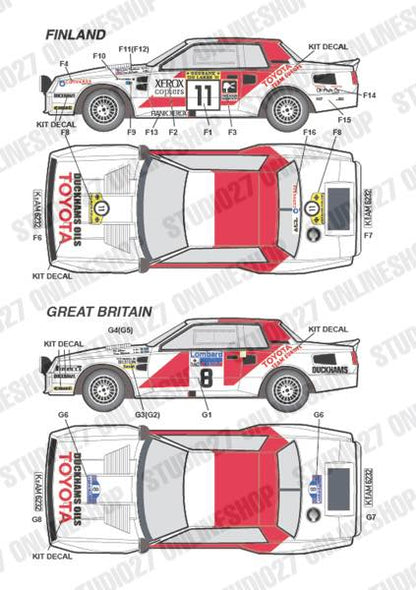 [ Back-order ] STUDIO27 DC1139 1:24 TA64 Rallies 1984 Option for Aoshima B24004 [Original Decals]