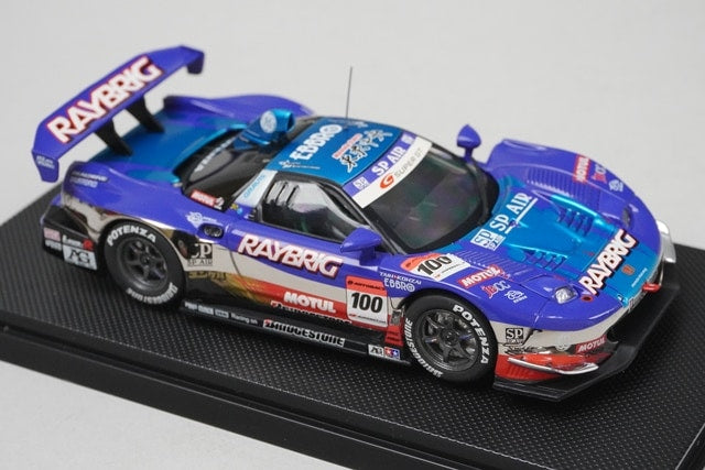 1:43 EBBRO 44050 Honda Raybrig NSX Super GT500 2008 #100 Blue model car