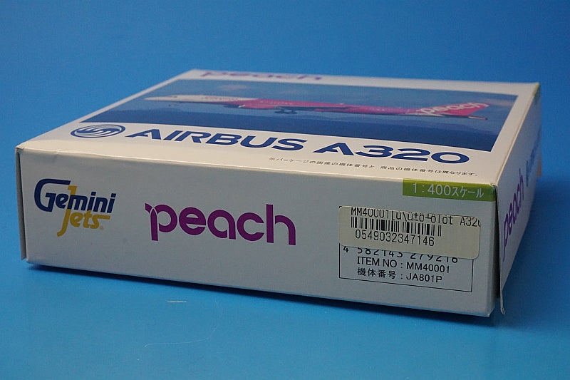 1:400 A320-200 Peach Unit 1 JA801P MM40001 Gemini airplane model