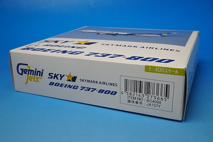 1:400 B737-800 SKYMARK airlines JA737Y BC4008 Gemini airplane model