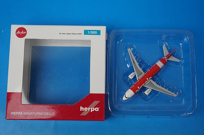 1:500 A320-216 Air Asia Japan JA01DJ 534215 Herpa airplane model