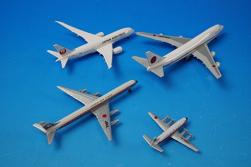 1:600 DC-8-62 JAL JA8031 Vickers Viscount, ANA G-ABKJ B747-400 JASDF #20-1101 B787-8 JAL Shin-Tsurumaru livery, JA822J, set of 4, some blisters and outer boxes missing, others airplane model