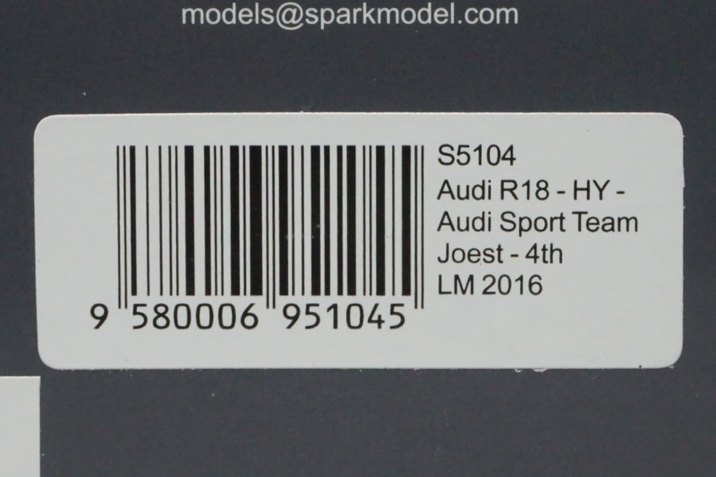 1:43 SPARK S5104 Audi R18 4th LM 2016 #7