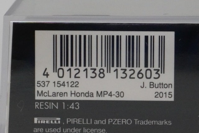1:43 MINICHAMPS 537154122 McLaren Honda MP4-30 2015 #22 model car