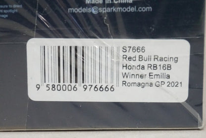 1:43 SPARK S7666 Honda Red Bull Racing RB16B Emilia Romagna GP M.Verstappen 2021 #33