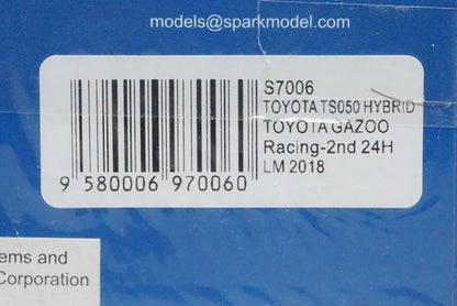 1:43 SPARK S7006 Toyota TS050 Hybrid #7 Toyota GAZOO Racing 24h LM 2018